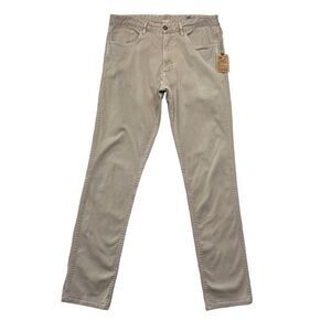 Faherty Comfort Twill Jeans Men Size 32 Khaki Stretch Denim Terry 5-Pocket Pants
